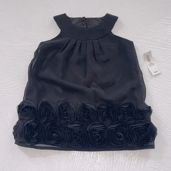 Old Navy | Dresses | Nwt Old Navy 218 Month Black Girls Dress Rose Style  Trim Around Hem | Poshmark